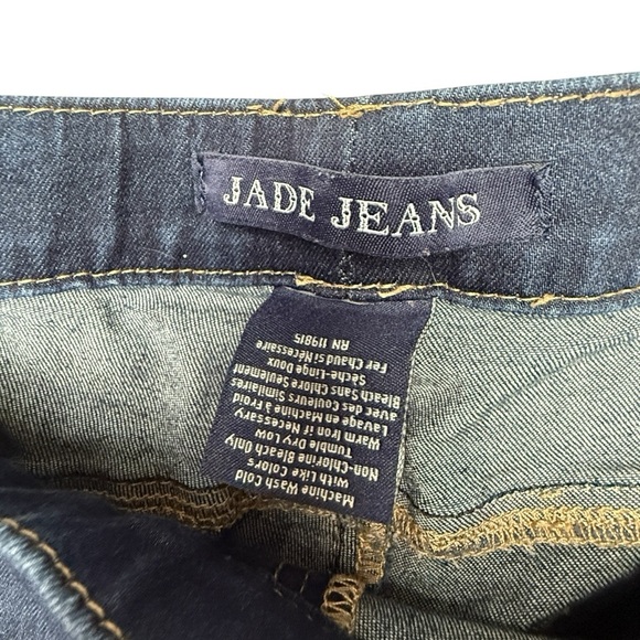 Jade Pull-On Jeans Women SZ L Dark Wash Mid-High Rise Elastic Waist Stretch - Picture 3 of 8